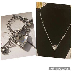 Lia Sophia NWT Silver Heart With A Sprinkle Of Rhinestones